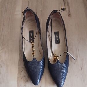 Bally Women's Quilted Black Leather Heels